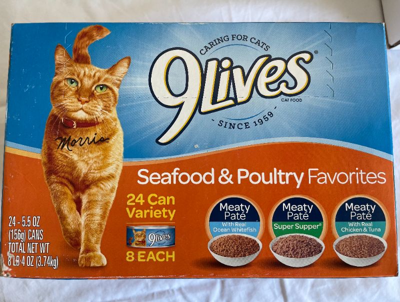 Photo 2 of 9 Lives Seafood & Poultry Favorites Wet Cat Food Variety (24 Pack), 5.5 Ounce