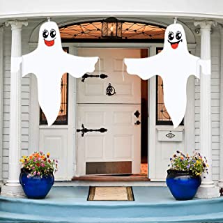 Photo 1 of 2 Packs 46-Inch Halloween Hanging Ornaments, Outdoor Hanging Double-Sided Scary Ghost Hanging Ghost Decoration Items, Used for