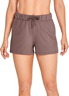 Photo 1 of CRZ YOGA Women's Stretch Lounge Travel Shorts Elastic Waist Comfy Workout Shorts with Pockets - 2.5"/3.5"-S(4/6)