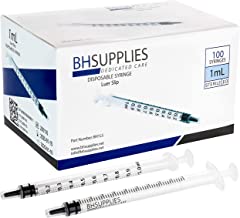 Photo 1 of 1ml Syringe Sterile with Luer Slip Tip - 100 Syringes by BH Supplies (No Needle) Individually Sealed
100 Count (Pack of 1)