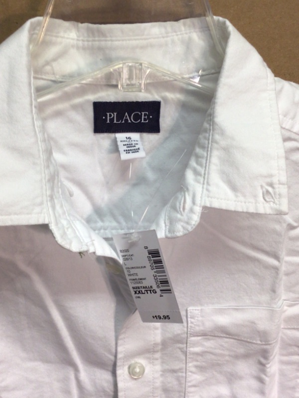 Photo 2 of Women's Twill Button Down Work Shirt by Place- Long Sleeve-White- Size 16 XXL