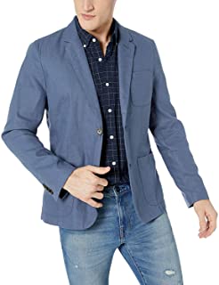 Photo 1 of Goodthreads Men's Slim-Fit Linen Blazer 55% Linen, 45% Cotton Imported Button closure Dry Clean Only-Size Large- Color Denim Blue