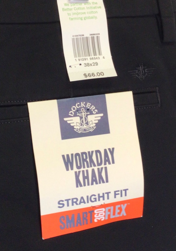 Photo 4 of Dockers Straight Fit Workday Khaki Pants-Smart Flex 4 Way Stretch-Black- Size 38 x 29