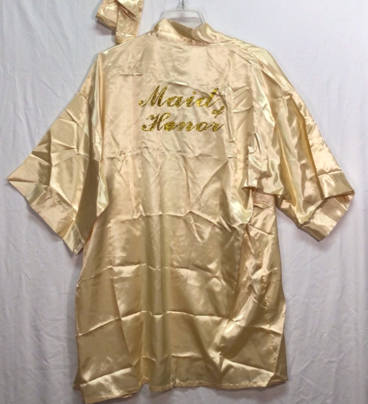 Photo 1 of Giova Women's Satin Maid of Honor Robe/CoverUp- Color Pale Gold- Size Medium