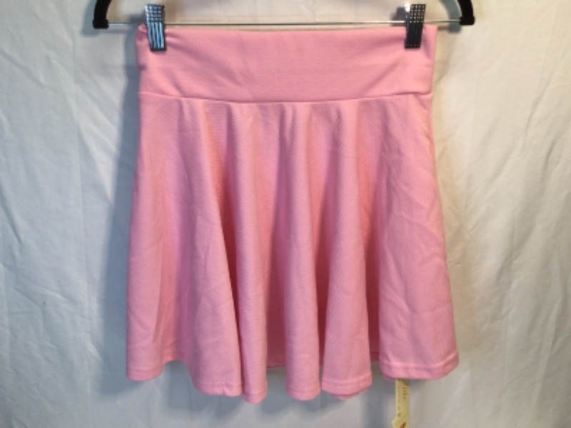 Photo 2 of Afibi Casual Mini Stretch Waist Flared Plain Pleated Skater Skirt-Pink- Size Small