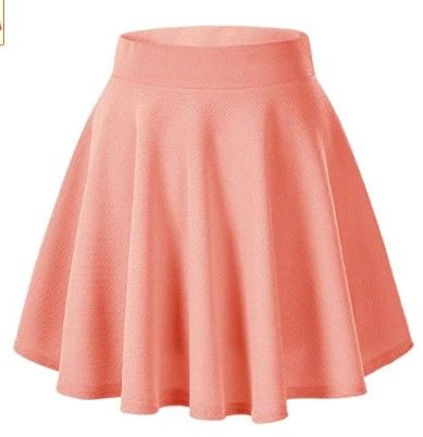 Photo 1 of Afibi Casual Mini Stretch Waist Flared Plain Pleated Skater Skirt-Pink- Size Small