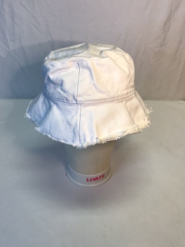 Photo 2 of Bucket-Hat Distressed Sun-Protection Washed-Cotton - Summer Wide Brim(3.2inch Brim) Beach Cap- White