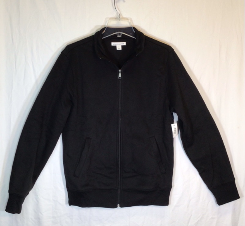 Photo 1 of Amazon Essentials Full Zippered Long Sleeve Sweatshirt/Jacket- No Hood-Not Fleece- Color Black- Size Medium