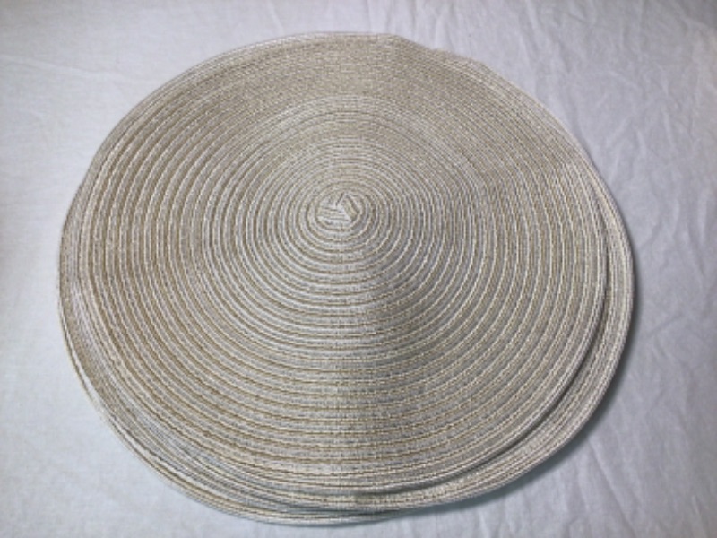 Photo 2 of  Round Braided Placemats Set of 8 Round Table Mats for Dining Tables (Beige, 8)- 15 inch Diameter-