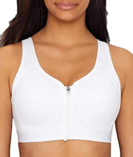 Photo 1 of Champion Women's Motion Control Zip Sports Bra Front zip closure for easy on and off  Adjustable straps. Double dry. Mesh racer back for ventilation- Built for running, training, and high intensity activities; High impact activities--White- Size 38D