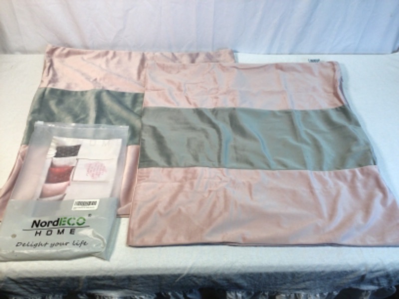 Photo 1 of 2 Pack Couch Pillow Cushion Covers by NordEco Home- Pink and Grey- 20 x 20