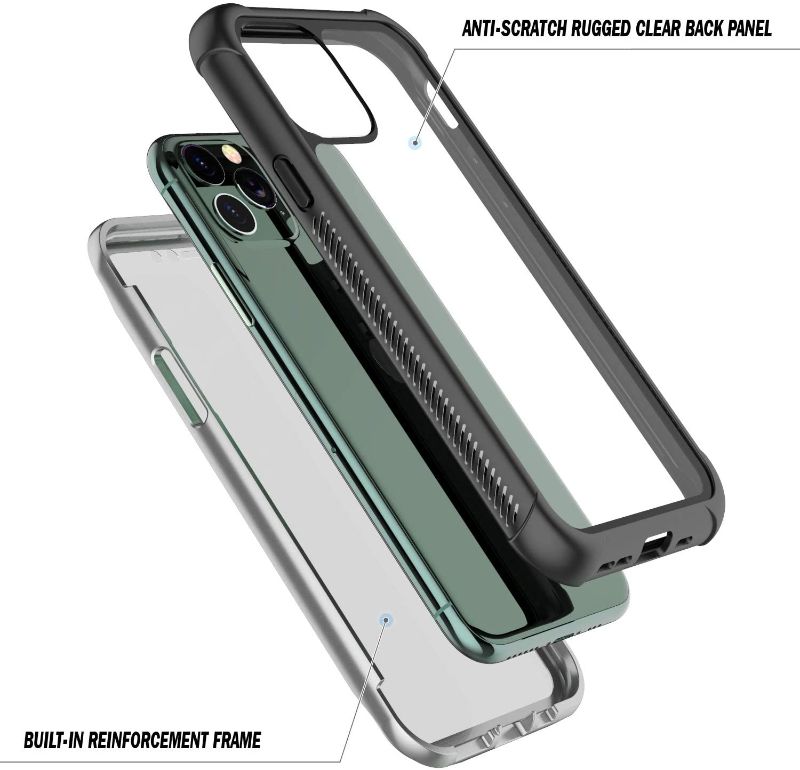 Photo 1 of 3 Pack- SPIDERCASE for iPhone 11 Pro Max Case, Built-in Screen Protector Full Heavy Duty Protection Shockproof Anti-Scratched Rugged Case for iPhone 11 Pro Max 6.5 inch 2019 (Black+Clear)- 