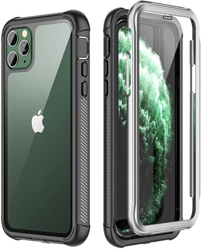 Photo 3 of 3 Pack- SPIDERCASE for iPhone 11 Pro Max Case, Built-in Screen Protector Full Heavy Duty Protection Shockproof Anti-Scratched Rugged Case for iPhone 11 Pro Max 6.5 inch 2019 (Black+Clear)- 