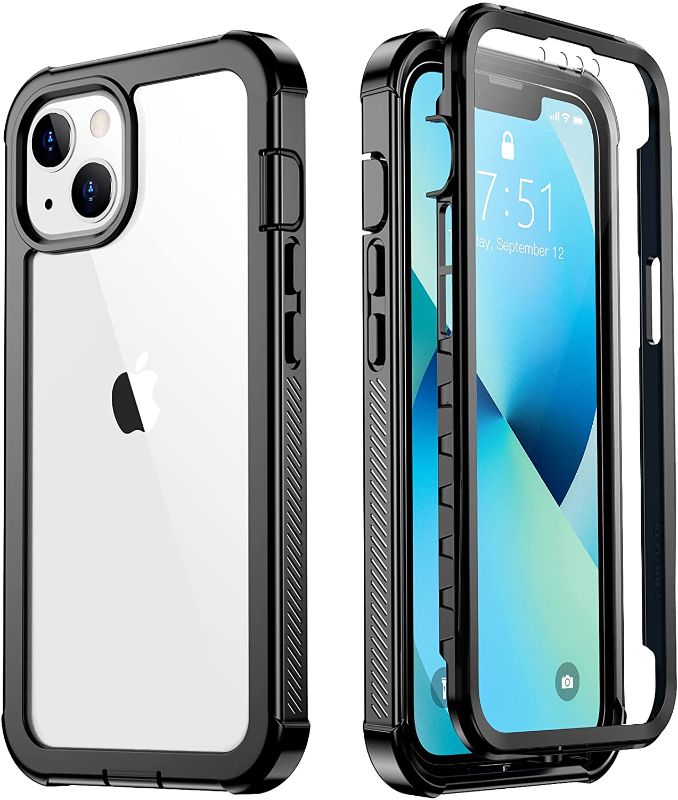 Photo 1 of 2 Boxes SPIDERCASE Compatible with iPhone 13 Mini Case Military Grade Heavy Duty Protection Full-Body with Built-in Screen Protector Rugged Clear Case for iPhone 13 Mini 5.4 Inch (Black)
