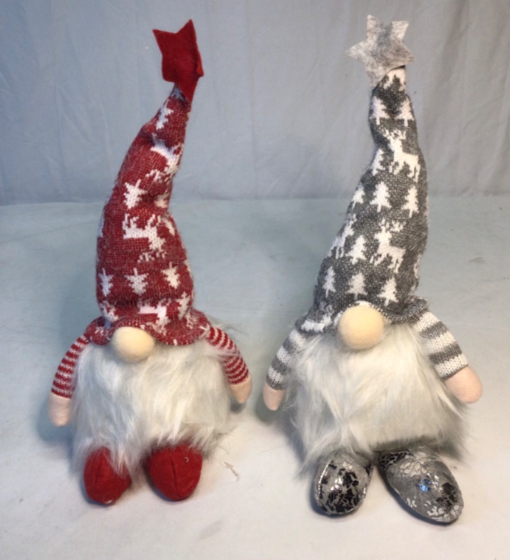 Photo 1 of 1 Pair Swedish Christmas Gnomes- 12 inches tall- Lights Up- AAA Batteries Needed