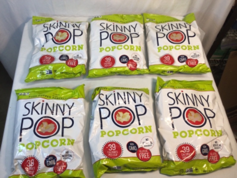 Photo 2 of 6 Bags-SkinnyPop Orignal Popcorn, 4.4oz Grocery Size Bags, Skinny Pop, Healthy Popcorn Snacks, Gluten Free
