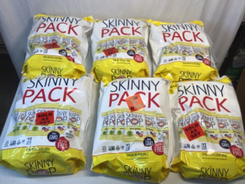 Photo 2 of 6 Bags- Each Bag is a 6 Pack of Smaller Bags-SkinnyPop White Cheddar Popcorn, Skinny Pack, 6ct, 0.65oz Individual Snack Size Bags, Skinny Pop, Healthy Popcorn Snacks, Gluten Free