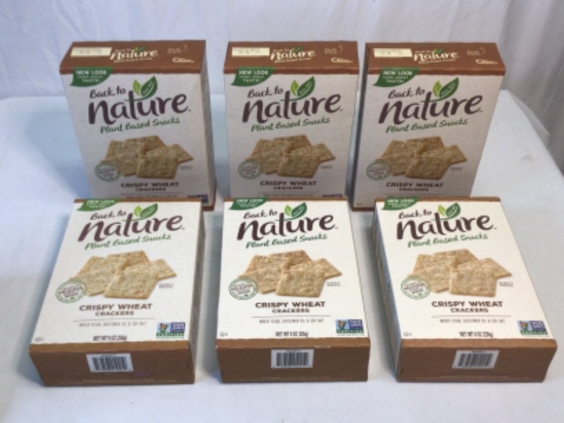 Photo 2 of 6 Boxes Back to Nature Crackers, Non-GMO Crispy Wheat, 8 Ounce- 