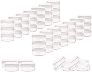 Photo 3 of  3G/3ML Round Clear Plastic Jars with Snap On Cap Lids for Scrubs, Oils, Toner, Salves, Creams, Lotions, Makeup Samples, Lip Balms -200 ct.