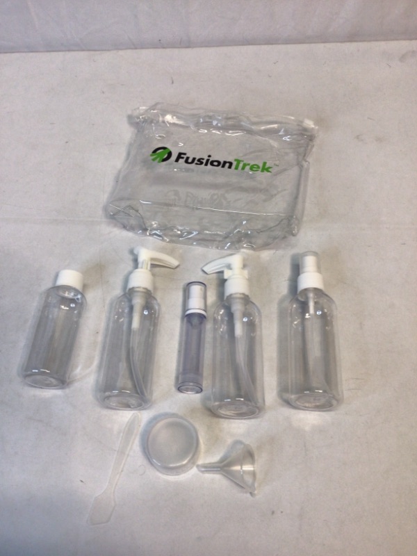 Photo 1 of 2 Pack FusionTrek Travel Sized Bottles- Each Pack has 5 Bottle, Funnel, and more- Clear Plastic