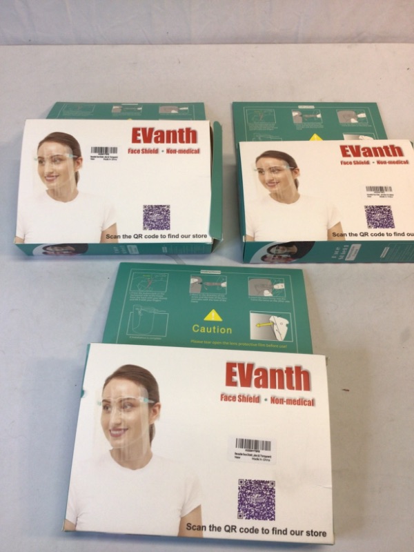 Photo 3 of 3 Boxes- Each Box is 6pcs Face Shield with 3pcs Glasses Frame Set for Women and Men, UPDATED VERSION, The Best Goggle Shield (6+3, Transparent)