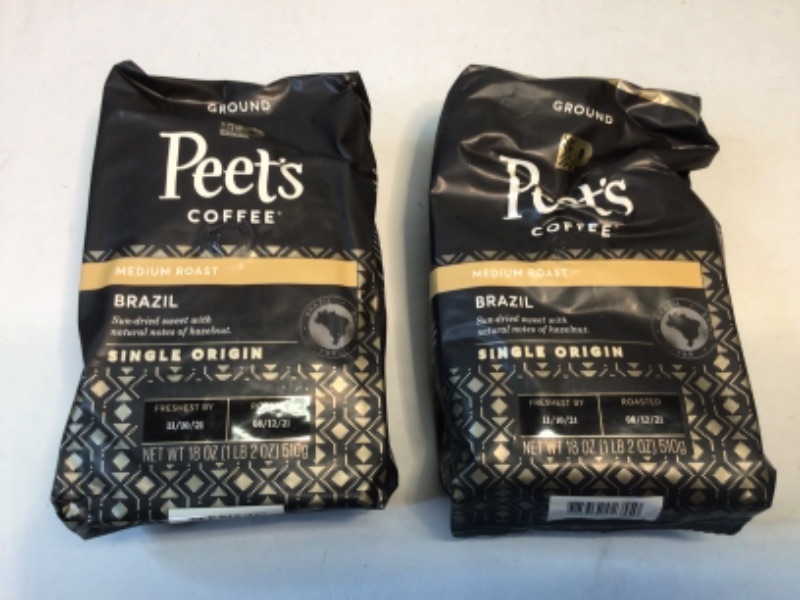 Photo 2 of 2 Bags-Peet's Coffee, Single Origin Brazil - Medium Roast Ground Coffee - 18 Ounce Bag