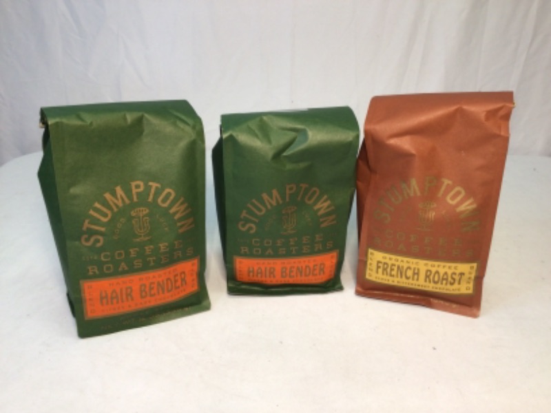 Photo 3 of 3 Bags Stumptown Coffee- 1) 2 Bags Stumptown Coffee Roasters, Hair Bender - Whole Bean Coffee - 12 Ounce Bag, Flavor Notes of Citrus and Dark Chocolate
 AND 2) One Bag Stumptown Coffee Roasters, French Roast - Organic Whole Bean Coffee - 12 Ounce Bag, Fla