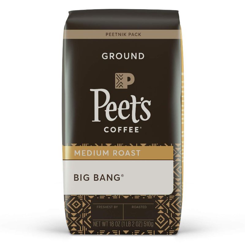 Photo 1 of 3 BAGS GROUND COFFEE-1)  2 Bags Peets Big Bang GROUND Coffee- 18 oz   2) 1 Bag Intelligentsia House Blend GROUND Coffee 12 oz. 