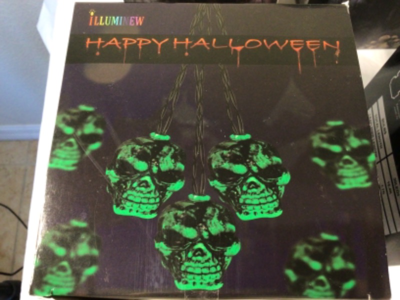 Photo 3 of 8 Boxes of Halloween String Lights- Skulls, Eyeballs Variety of Colors-Green, Purple, Orange