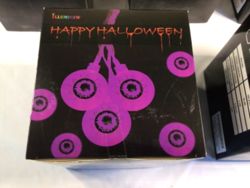 Photo 4 of 8 Boxes of Halloween String Lights- Skulls, Eyeballs Variety of Colors-Green, Purple, Orange