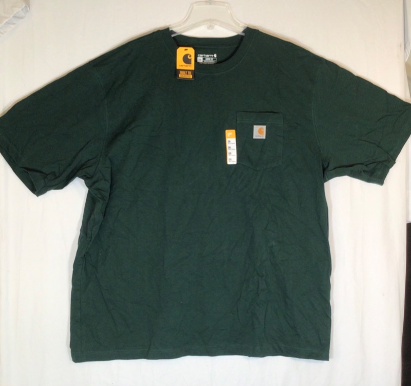 Photo 2 of Carhartt Men's K87 Workwear Short Sleeve T-Shirt- Color Hunter Green- Size 2XL