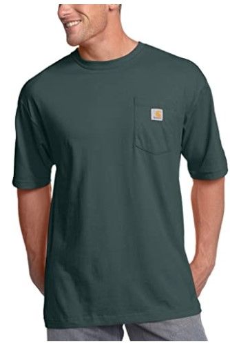 Photo 1 of Carhartt Men's K87 Workwear Short Sleeve T-Shirt- Color Hunter Green- Size 2XL