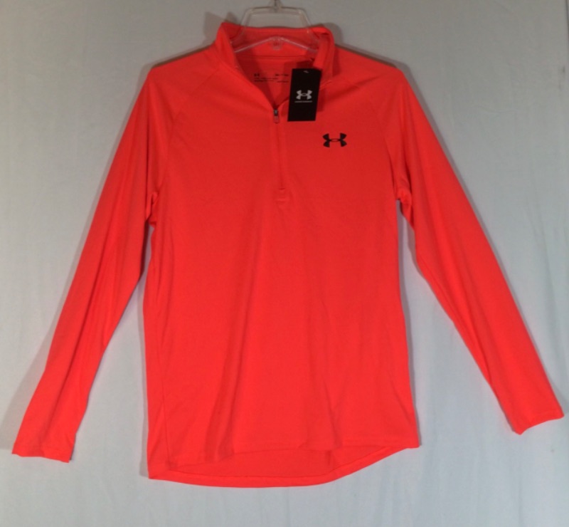 Photo 1 of Men's UnderArmour 1/4 Zip Pullover- HeatGear/Loose- Color RedOrange  Size Small