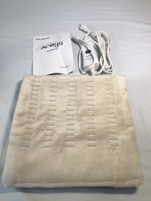 Photo 4 of Electric Heating Pad for Pain Relief, 4 Heat Settings with Auto-Off, 12 x 24Inch,Beige-Beige