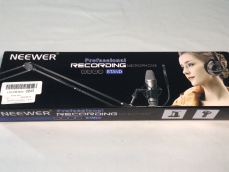 Photo 2 of Neewer USB Microphone Kit for Windows and Mac, Includes Suspension Scissor Arm Stand, Shock Mount, Pop Filter, USB Cable and Table Mounting Clamp for Broadcasting and Sound Recording (Black & Silver)