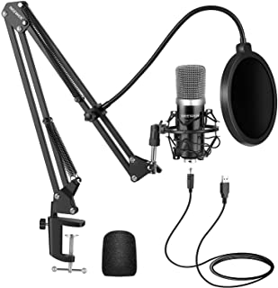 Photo 1 of Neewer USB Microphone Kit for Windows and Mac, Includes Suspension Scissor Arm Stand, Shock Mount, Pop Filter, USB Cable and Table Mounting Clamp for Broadcasting and Sound Recording (Black & Silver)