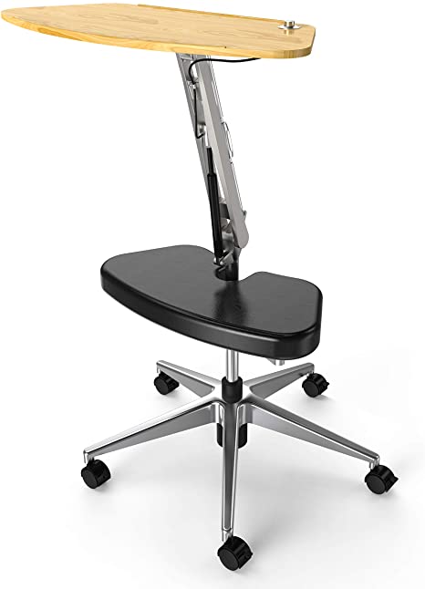 Photo 1 of RoomyRoc Mobile Laptop Desk/Cart/Stand with Adjustable Tabletop and Footrest Computer Table (Black)
