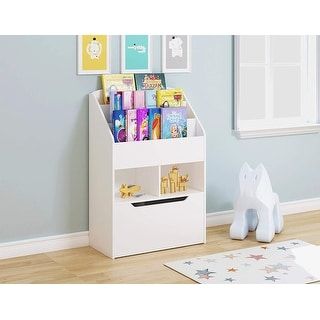 Photo 1 of UTEX Kid’s Bookshelf Toy and Book Organizer,Kid ‘S Toy Storage Organizer,Kids Storage Cabinet with Book Rack and Rolling Boy Box
