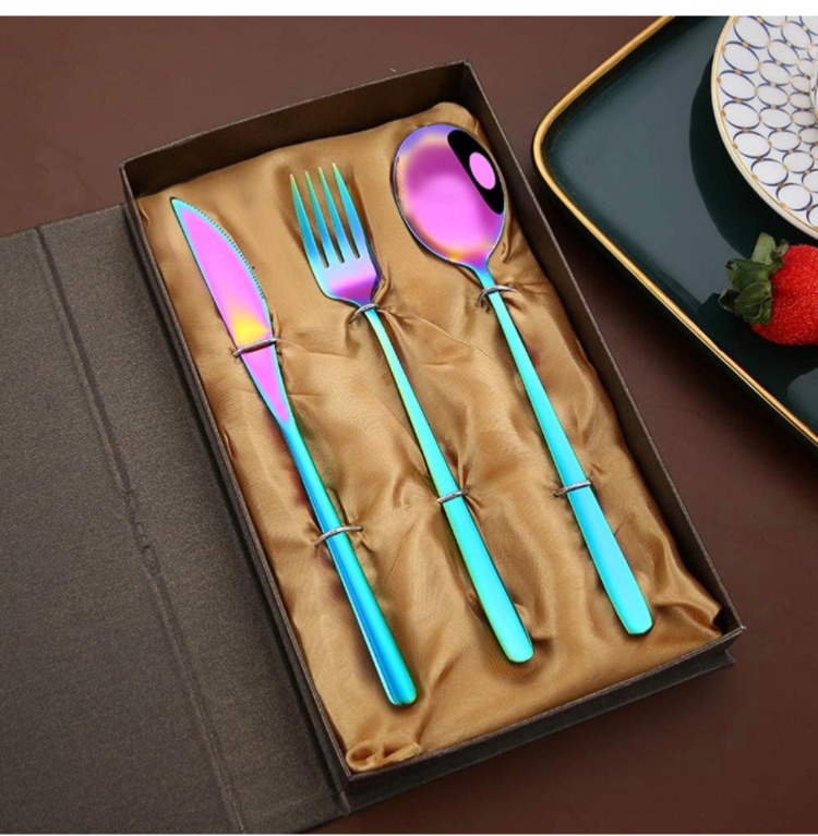 Photo 1 of Fullgaden Stainless Steel Flatware 3 Pieces Tableware Set Including Knife/Fork/Spoon for Home, Kitchen & Restaurant W/Gift Case, Color