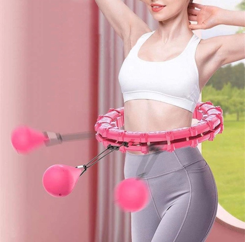 Photo 2 of 24-Section Smart Hula Hoop, Intelligently Adjustable Wide Hula Hoop Fitness with Massage Nub, Weighted Hula Hoops, Adjustable Size, Weighted Hula Hoop Plus Size for Beginners