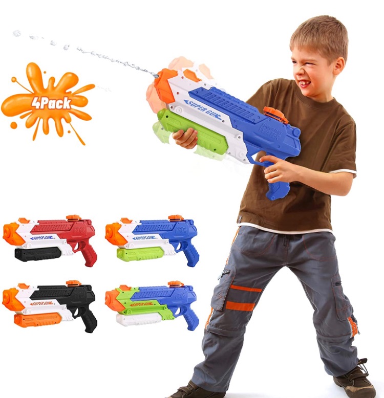 Photo 1 of Beewarm Water Guns for Kids Adults - 900 CC Super Water Soaker Long Range - Lifetime Replacement - Big Water Toys for Boys and Girls as Birthday Gifts Red (4 Packs)