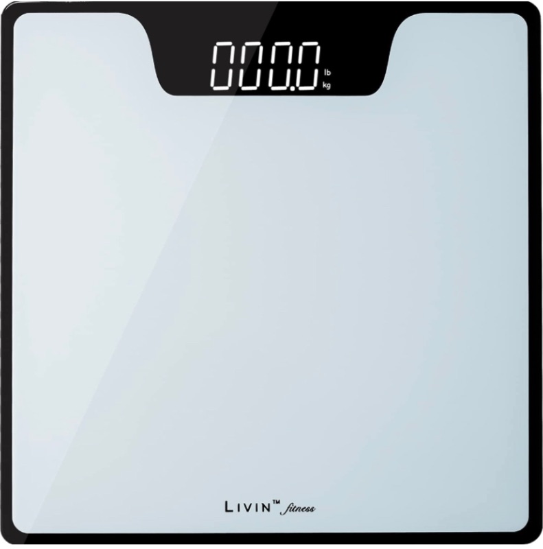 Photo 1 of LIVIN Digital Body Weight Scale, Digital Bathroom Scale w/ Extra Large LED Display, Tempered Glass Top, High Precision, Rounded Corners, Step-On & Auto-Off, Max 400 lbs /180 kgs, Batteries Included