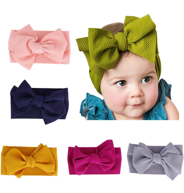 Photo 1 of Baby DIY Turban Head Wraps Knot 6Pcs Soft Headband Bowknot Headwrap For Newborn Baby Girls Infant Toddlers 0-24 Months Toddlers (Style A)