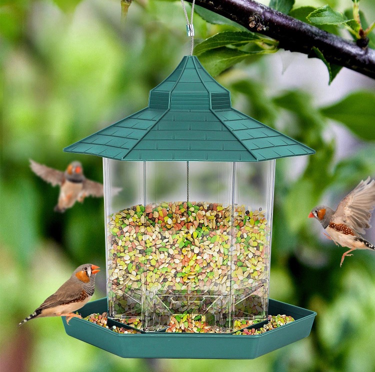 Photo 1 of Bird Feeders for Outside Hanging,Bird Seed for Outside Feeders for Garden Yard Outdoor Decoration (Green)