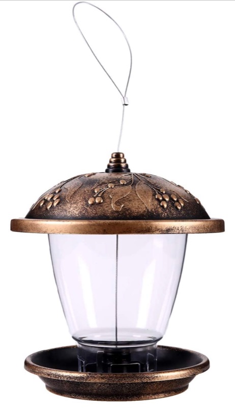 Photo 1 of CQXCQH Wild Bird Feeder Hanging, Wild Bird Seed for Outside Feeders for Garden Yard Decoration, Panorama Bird Feeder, 34 Ounce High Capacity.
