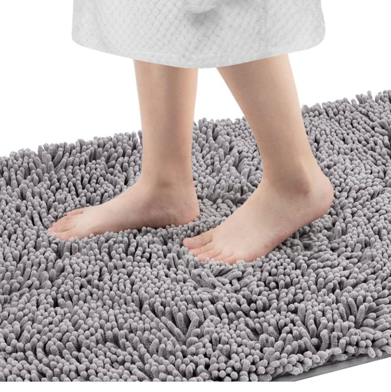 Photo 1 of Bathroom Rugs,Soft and Fluffy Non-Slip Bathroom Carpet,Machine Washable, Quick-Drying Bath Mat, (31x20 inch Gray)