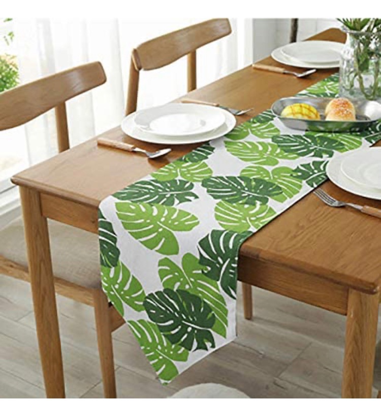 Photo 1 of ASPMIZ Buffalo Plaid Table Runner, Firework Table Decor, Truck Stripe Table Runner for Farmhouse Kitchen, Indoor Outdoor Home Decorations, Ideal Gift, 13 X 70 Inch

Shukii Rainbowrose Linen Table Runner Embroidered Table Bedding Mat (Green, 12” x 82“(3221