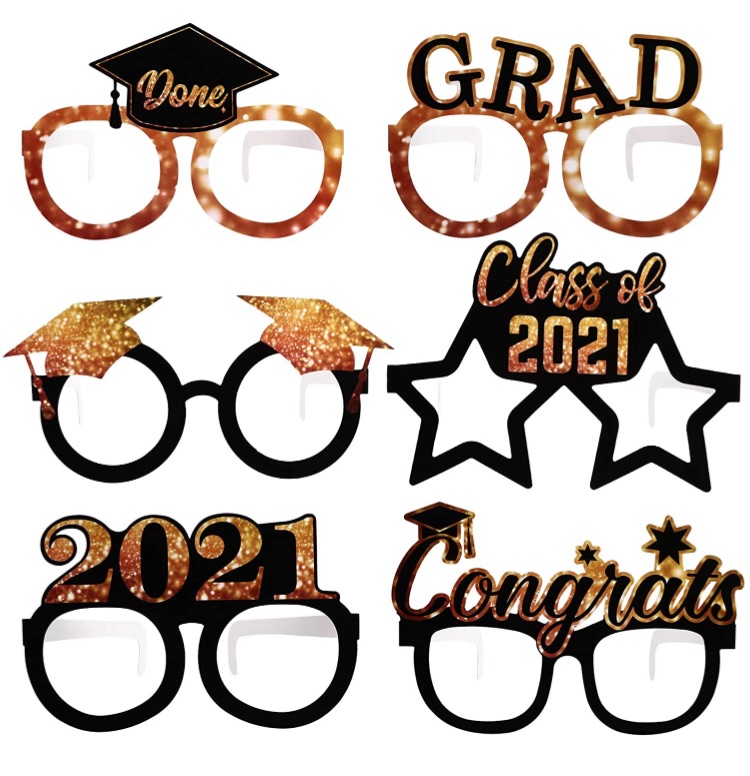 Photo 2 of Amosfun 6 Pcs Christmas Photo Props 2021 Favors Hats Party Adult Booth Glasses and Graduation Frame- Beautiful Prop Glasses Funny Selfie- Props Practical- Party Adornments

PRETYZOOM 20pcs 2021 Graduation Cake Toppers Glitter Sliver Grad 2021 Cake Topper 