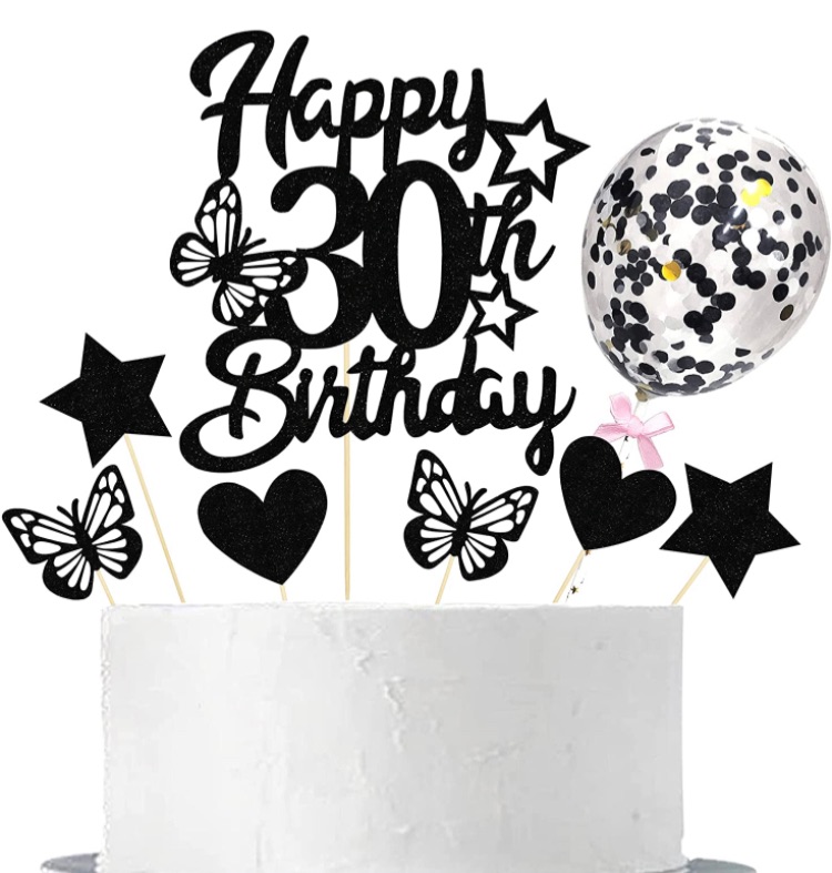 Photo 2 of 30th Birthday Cake Topper Black Glitter Happy 30th Birthday Cake Topper and Balloon Cake Topper 30th Birthday Cake Topper with Star Love Butterfly Cake Topper for Boys or Girls 30th Birthday Party Decorations

30 PCS Black Glitter 50th Birthday Cupcake To