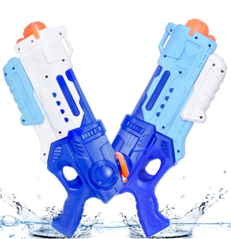 Photo 1 of 2 Pack Water Gun for Kids Adults, 900CC Super Blaster Water Soaker Beach Swimming Pool Water Party Squirt-Guns Outdoor Game Gift